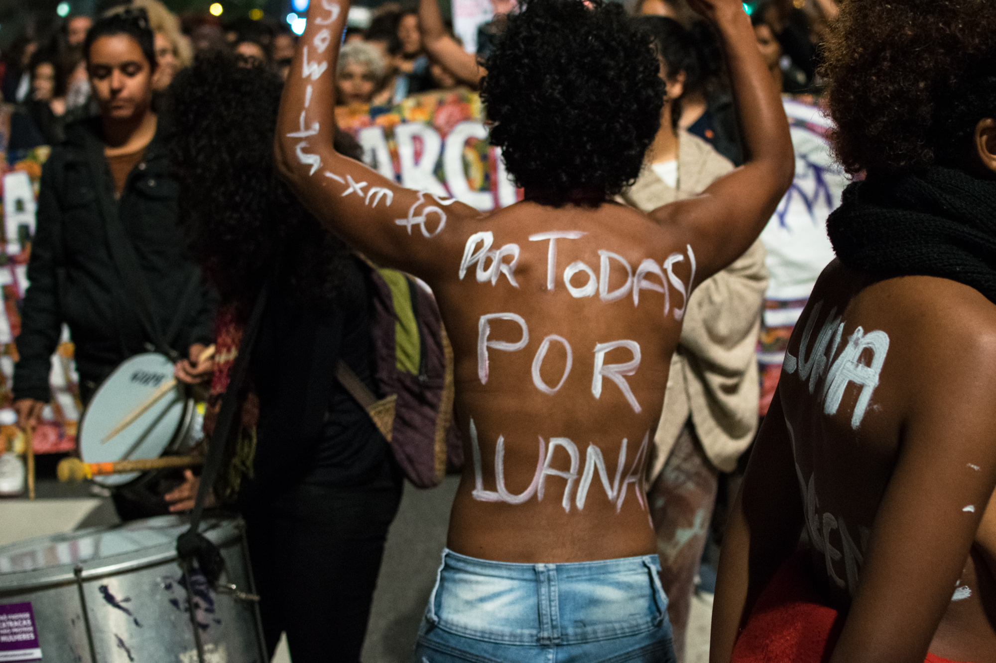 Na avenida Paulista, manifestantes pediram justiça para Luana Reis. Foto: Daniel Arroyo
