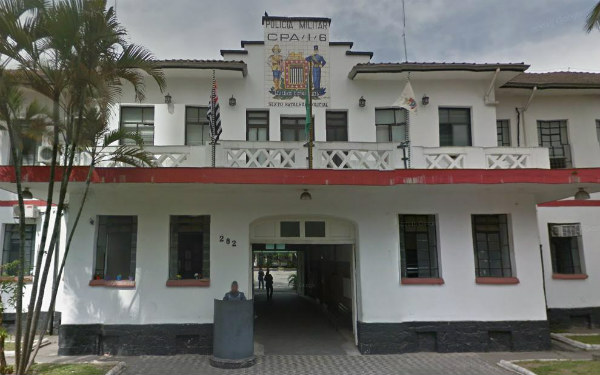 CPI-6, de Santos, onde os PMs foram conduzidos antes de serem levados ao presídio Romão Gomes (Foto: Google/Maps)