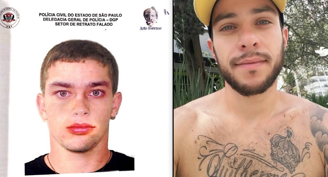 À esquerda, o retrato falado de Willy, quando tinha 20 anos; à direita, foto dele recente - Foto: Reprodução