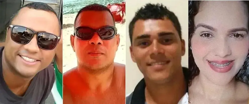 Quatro dos oito mortos em Camaragibe: PM Eduardo Roque, PM Rodolfo José, Alex Silva e Ágata Ayanne