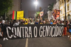 Manifestantes pediram o fim da Operação na Baixada Santista em ato na Capital | Foto: Daniel Arroyo/Ponte Jornalismo